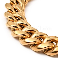 Ionenplattierung (IP) 304 Edelstahl Panzerketten Armband mit Kristall Strass&nbsp;BJEW-E009-05G-02