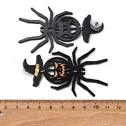 Spinnen-Ohrstecker aus Acryllegierung&nbsp;EJEW-Z142-04P