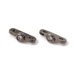 Ciondoli per connettori in zirconia cubica trasparenti in ottone placcato a cremagliera&nbsp;LS-KK-G433-04B