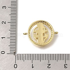 Ciondolo connettore san benedetto in ottone con zirconi cubici trasparenti&nbsp;KK-M101-07G