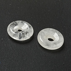 Natürlicher Quarzkristall Bergkristall Donut/Pi Disc Charms&nbsp;G-G142-01W