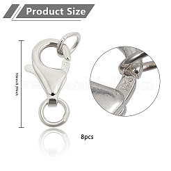 8 Stück 925 Karabinerverschlüsse aus Sterlingsilber&nbsp;FIND-GL0001-54