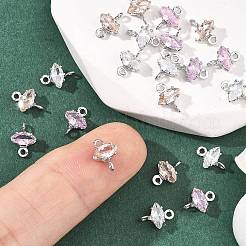 Ciondoli a forma di occhio di cavallo in ottone con pavé di zirconi cubici Shegrace&nbsp;XGRQ2O035-436P