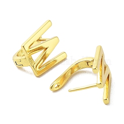 Messing-Buchstaben-Ohrstecker für Damen&nbsp;EJEW-A038-01W-G