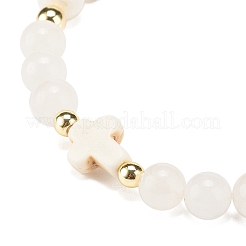 Pulsera elástica con cuentas de turquesa sintética (teñida)&nbsp;BJEW-JB08287