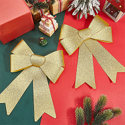 Lazo navideño de PVC con brillantina&nbsp;AJEW-SP0003-72B-02