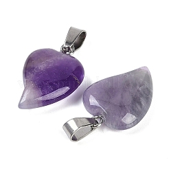 Pendenti a cuore di ametista naturale&nbsp;G-H073-03P-01