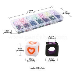 280 Stück 14 Stile undurchsichtige weiße europäische Acrylperlen&nbsp;MACR-YW0002-45