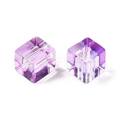 Perles de verre transparentes de peinture de cuisson&nbsp;DGLA-N005-01A-07