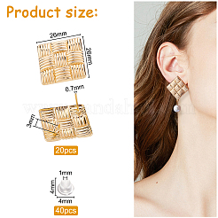 20 pieza de fornituras de aretes de latón&nbsp;KK-BC0007-94