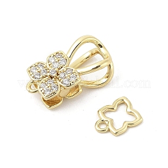 Messing Micro Pave klare Zirkonia ineinandergreifende Verschlüsse&nbsp;KK-U059-16G