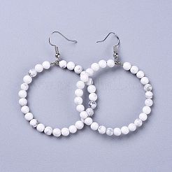 Orecchini pendenti Howlite naturale&nbsp;X-EJEW-K077-A17