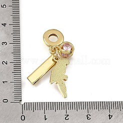 Messing Mikro pflastern kubischen Zirkonia europa baumeln Anhänger&nbsp;KK-CBAA632-09G