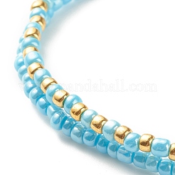 Set di braccialetti elastici con perline di semi di vetro da 2 pezzo&nbsp;BJEW-JB08088-02