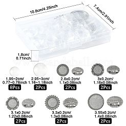 10 stücke 5 stile vintage legierung geschnitzte blume brosche cabochon lünette einstellungen&nbsp;FIND-FS0004-63