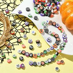 200 Stück 2 Stile Halloween handgefertigte Polymer Clay Perlen&nbsp;CLAY-CJ0001-86