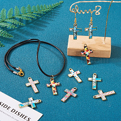 30 colgante de mosaico de aleación en tono dorado con baño de 5 colores&nbsp;ENAM-TA0001-65