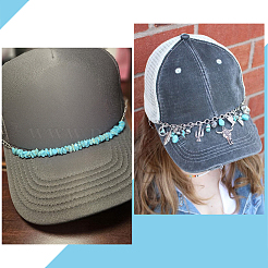 8 Stück 8 Stile Cowboy-Thema synthetischer Türkis & 304 Edelstahl Baseballkappenkette&nbsp;HJEW-SC0002-41