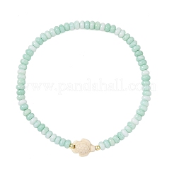 Bracelets extensibles en turquoise synthétique teintée à l'océan&nbsp;BJEW-JB14307-02
