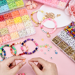 DIY-Kits zur Herstellung von Armbändern aus Polymer-Ton und CCB-Kunststoffperlen&nbsp;DIY-YW0010-38