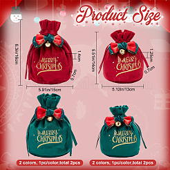 4 pz. 4 stili di sacchetti di caramelle natalizie in velluto a forma di mela&nbsp;TP-CP0001-05B