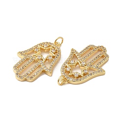 Ciondoli in ottone con placcatura a cremagliera con pavé di zirconi&nbsp;KK-O142-50G
