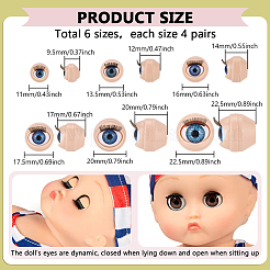 24 Paar 6 Stile 3D-Abs-Puppe Handwerk Cartoon bewegliches Auge&nbsp;FIND-PH0028-13B