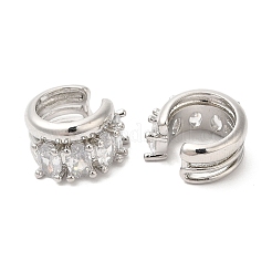 Platinierte Messing-Ohrringe mit Strassen für Damen&nbsp;EJEW-D065-07P-03
