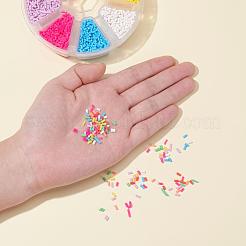 8000pcs 8 couleurs perles saupoudrées d'argile polymère faites à la main&nbsp;CLAY-YW0001-13A