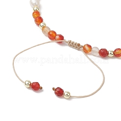 Bracelets tressés en perles de pierres précieuses rondes naturelles mélangées pour femmes&nbsp;BJEW-JB11658