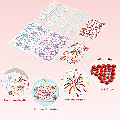6 Stile Harz & Terylen & Acryl Gesichtsbemalungsaufkleber&nbsp;AJEW-SP0002-66