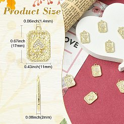 8pcs 4 estilos latón micro pavé colgantes de circonita cúbica&nbsp;KK-CJ0003-82