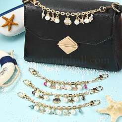 4 pz 4 stili lega strass con perline acriliche ciondolo catena cavo borsa catene decorative&nbsp;HJEW-FS00060-04