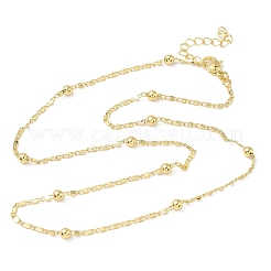 3.5 mm runde Kugel-Oval-Gliederketten aus Messing für Damen&nbsp;LS-NJEW-K271-18G