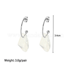 Boucles d'oreilles pendantes irrégulières en acier inoxydable 304 avec zircon cubique transparent.&nbsp;DJ4094-2