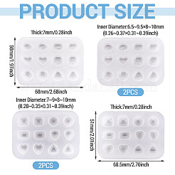 4 molde de silicona para hacer pendientes (2 estilos diferentes)&nbsp;DIY-TADJ0001-17