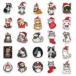 Autocollants imperméables en PVC pour chat de Noël&nbsp;PW-WG33E9A-01