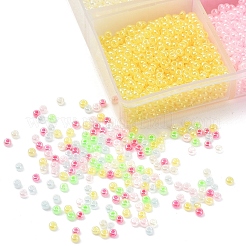 4800pcs 6 colores 12/0 cuentas de semillas de vidrio de jade de imitación&nbsp;SEED-YW0001-30