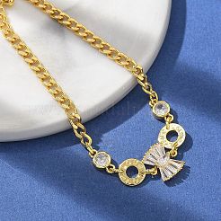 Messing Micro Pave klare Zirkonia Link Armbänder&nbsp;BJEW-U020-08G