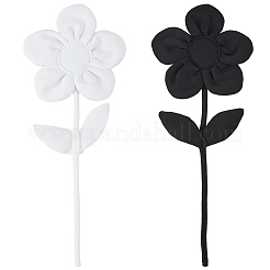 2 Stück 2 Farben Polyester & Baumwolle Blumen-Anstecknadeln für Kleidung&nbsp;JEWB-CY0001-05