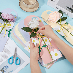 12 Stück 4 Farben Papier Einzelblumen-Displaykarten für den Lehrertag&nbsp;CON-BC0008-11