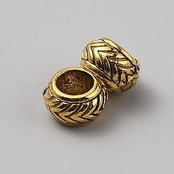 Perline foro grande in lega sitle tibetano&nbsp;FIND-WH0199-504AG
