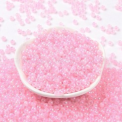 6/0 perline di semi di vetro rotonde placcate arcobaleno di colori opachi&nbsp;SEED-T006-04D-09