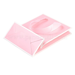 Sacs en papier rectangulaires avec poignées en ruban&nbsp;CARB-L011-01A-04