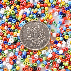 8/0 opaken Farben Regenbogen überzog runden Glasperlen&nbsp;SEED-YW0001-13