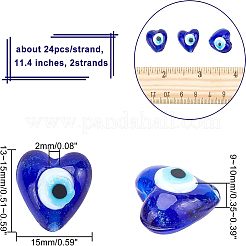 Heart evil eye Glasperle Litzen&nbsp;LAMP-NB0001-33