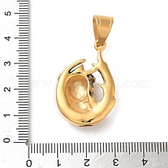 Strassanhänger aus 316L Edelstahl im tibetischen Stil&nbsp;LS-STAS-D096-01A-AG