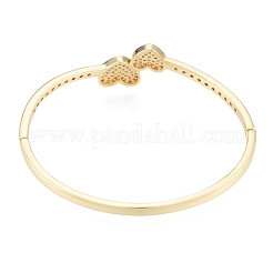 Braccialetti a doppio cuore con zirconi chiari&nbsp;BJEW-G651-01G