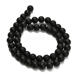 Natürliche schwarze Onyxperlenstränge (gefärbt und erhitzt).&nbsp;X-G-Z024-01B-01