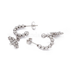 Bague en acier inoxydable 304 résistant au ternissement avec boucles d'oreilles pendantes arbre de vie&nbsp;EJEW-B018-02P